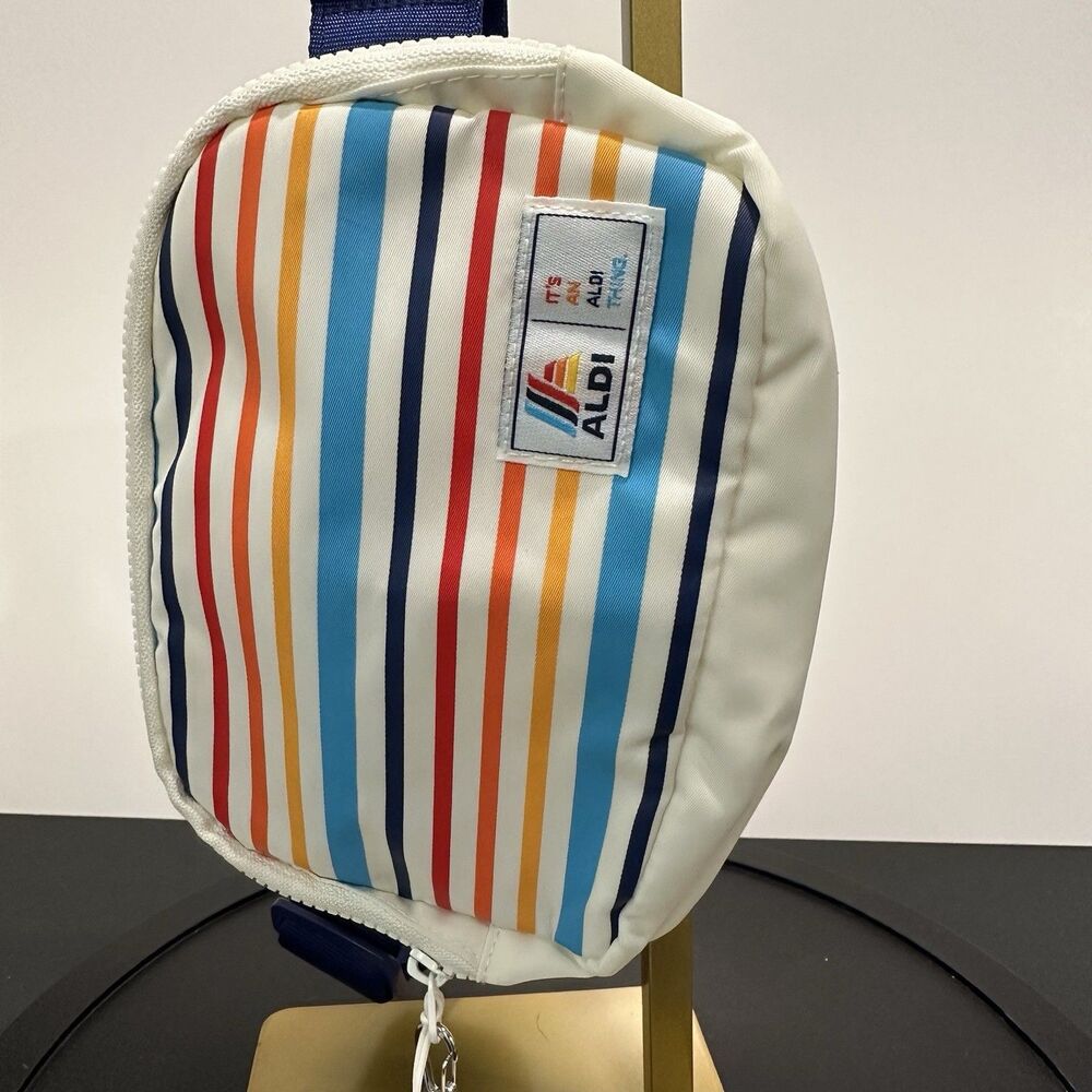 ALDI Gear Belt Bag Retro Stripe Limited Edition Blue White Red Fanny Pack Waist